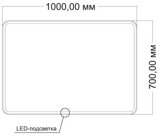Зеркало Vincea LED VLM-3VC1007-2 1000х700 c сенсорным выключателем и диммером, антизапотевание