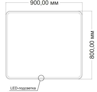 Зеркало Vincea LED VLM-3VC9008-2 900х800 c сенсорным выключателем и диммером, антизапотевание