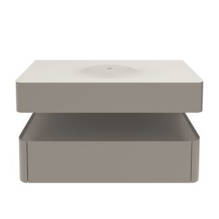 База под раковину Vincea Caprice 1000 подвесная, 1 выкатной ящик soft-close, светло-серый матовый