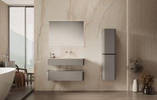 База под раковину Vincea Caprice 1000 подвесная, 1 выкатной ящик soft-close, светло-серый матовый