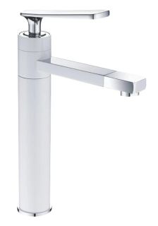 Смеситель для раковины Shevanik S6611F с поворотным носиком белый/хром