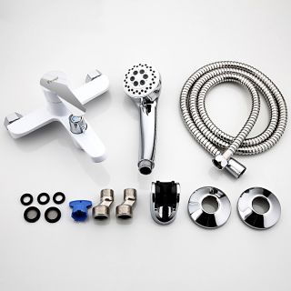 Смеситель для ванны и душа Frap F3241 хром белый