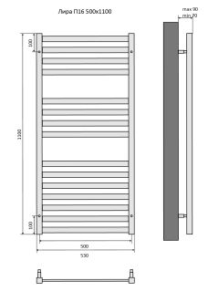 Водяной полотенцесушитель Aquatek Лира AQ KP1610CH П16 50x110см хром