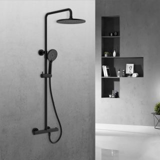 Душевая система Vincea Esse VSFS-1E0TMB термостатическая черный