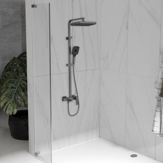 Душевая стойка Vincea Dice VSFS-4C12GM, вороненая сталь