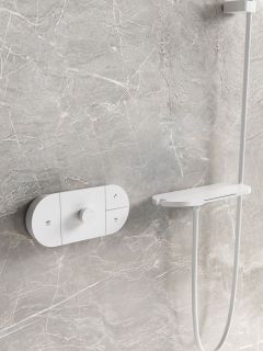 Душевой комплект Vincea Futura VSFW-2F12TMW термостатический встраиваемый, трехрежимный, белый матовый