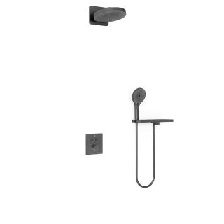 Душевой комплект Vincea Inspire VSFW-3I21MT1RGM встраиваемый, термостатический, двухрежимный, вороненая сталь