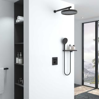 Душевой комплект Vincea Inspire VSFW-3I21MT2RMB встраиваемый, термостатический, двухрежимный, черный