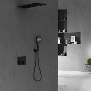 Душевой комплект Vincea Futura VSFW-401TMB с термостатом трехрежимный чёрный