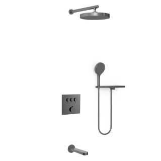 Душевой комплект Vincea VSFW-431I2RGM встраиваемый, трехрежимный, вороненая сталь