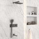 Душевой комплект Vincea VSFW-432T1GM встраиваемый, трехрежимный, термостатический, вороненая сталь