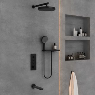 Душевой комплект Vincea Inspire VSFW-433TI5RMB встраиваемый, термостатический, трехрежимный, черный