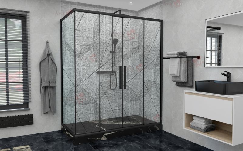 Душевой уголок AvaCan FB2 170-190 + SB80 чёрный