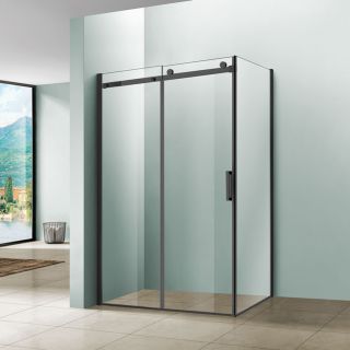 Душевой уголок Vincea Como VSR-1C9013CLB, 1300*900, черный, стекло прозрачное