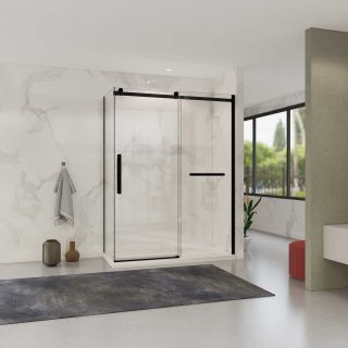 Душевой уголок Vincea Como Soft VSR-1CS9014CLB, 1400*900, черный, стекло прозрачное