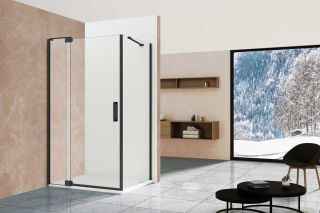 Душевой уголок Vincea Extra VSR-1E809010CLB, 800/900*1000, черный, стекло прозрачное