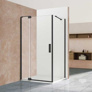 Душевой уголок Vincea Extra VSR-1E809010CLB, 800/900*1000, черный, стекло прозрачное