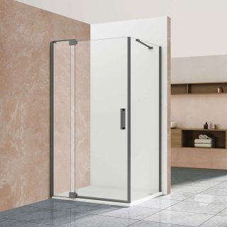 Душевой уголок Vincea Extra VSR-1E901090CLGM, 900/1000*900, вороненая сталь, стекло прозрачное