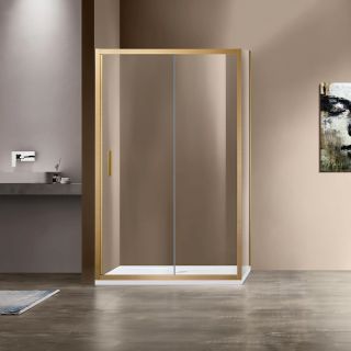Душевой уголок Vincea Garda VSR-1G1015CLG, 1500*1000, брашированное золото, стекло прозрачное