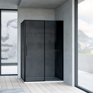 Душевой уголок Vincea Slim Soft VSR-1SS9012CGB, 1200*900, черный, стекло тонированное
