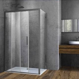 Душевой уголок Vincea Soft VSR-3SO9012CLGM, 1200*900, вороненая сталь, стекло прозрачное