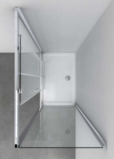 Душевой уголок Vincea Soft VSR-3SO9014CLGM, 1400*900, вороненая сталь, стекло прозрачное