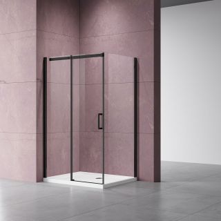 Душевой уголок Vincea Dice VSR-4D1014CLB, 1400*1000, черный, стекло прозрачное