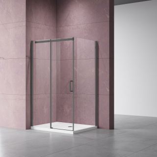 Душевой уголок Vincea Dice VSR-4D1015CLGM, 1500*1000, вороненая сталь, стекло прозрачное