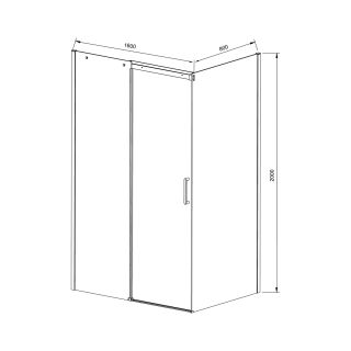 Душевой уголок Vincea Dice VSR-4D8016CLB, 1600*800, черный, стекло прозрачное