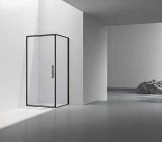 Душевой уголок Vincea Slim 8mm VSR-4SLP9090CLB, 900*900, черный, стекло прозрачное