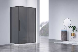 Душевой уголок Vincea Slim-N VSR-4SN8012CGB, 1200*800, черный, стекло тонированное