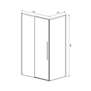 Душевой уголок Vincea Slim-N VSR-4SN8012CLG, 1200*800, брашированное золото, стекло прозрачное