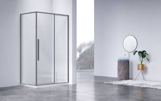 Душевой уголок Vincea Slim-N VSR-4SN8012CLGM, 1200*800, вороненая сталь, стекло прозрачное