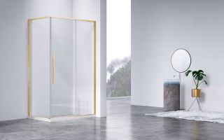 Душевой уголок Vincea Slim-N VSR-4SN8013CLG, 1300*800, брашированное золото, стекло прозрачное