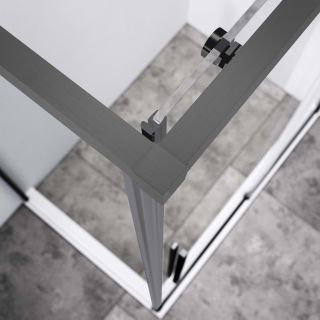 Душевой уголок Vincea Slim-N VSR-4SN8013CLGM, 1300*800, вороненая сталь, стекло прозрачное