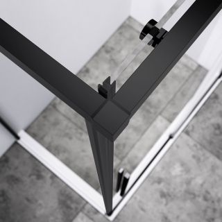 Душевой уголок Vincea Slim-N VSR-4SN8014CLB, 1400*800, черный, стекло прозрачное