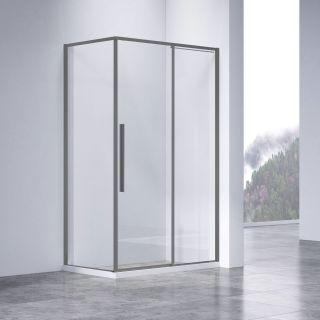 Душевой уголок Vincea Slim-N VSR-4SN9011CLGM, 1100*900, вороненая сталь, стекло прозрачное