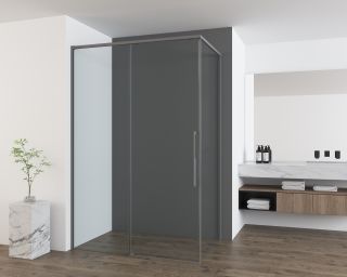 Душевой уголок Vincea Ultima VSR-7UL9014CLGM, 1400*900, вороненая сталь, стекло прозрачное