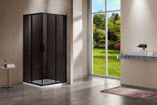 Душевой уголок Vincea Garda VSS-1G900CGB, 900*900, черный, стекло тонированное