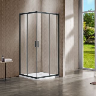 Душевой уголок Vincea Garda VSS-1G9011CLGM, 1100*900, вороненая сталь, стекло прозрачное