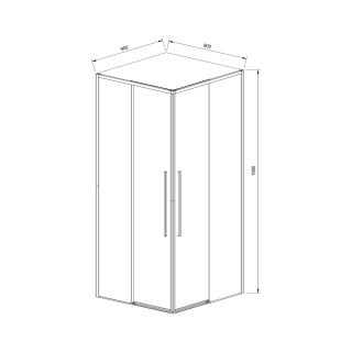 Душевой уголок Vincea Slim-N VSS-4SN900CLGM, 900*900, вороненая сталь, стекло прозрачное