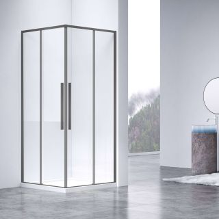Душевой уголок Vincea Slim-N VSS-4SN9010CLGM, 1000*900, вороненая сталь, стекло прозрачное