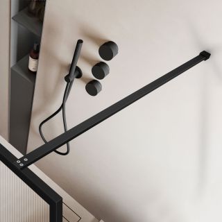 Душевая перегородка Vincea Walk-In HP Art VSW-1HP100FLB, 1000*2000, черный матовый, стекло рифленое