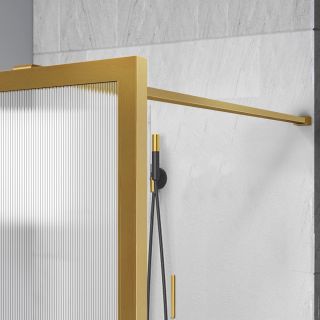 Душевая перегородка Vincea Walk-In HP Art VSW-1HP800FLBG, 800*2000, брашированное золото, стекло рифленое