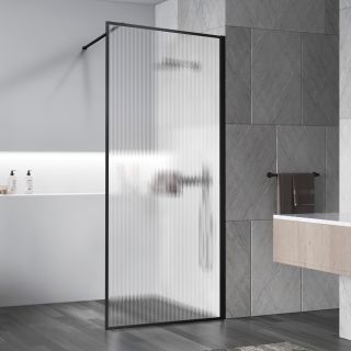 Душевая перегородка Vincea Walk-In HP Art VSW-1HP900FLB, 900*2000, черный матовый, стекло рифленое