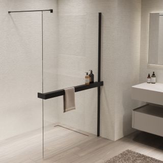 Душевая перегородка Vincea Walk-In VSW-1HR120CLB, 1200*2000, черный, стекло прозрачное