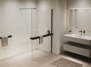 Душевая перегородка Vincea Walk-In VSW-1HR120CLB, 1200*2000, черный, стекло прозрачное