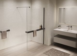 Душевая перегородка Vincea Walk-In VSW-1HR120CLGM, 1200*2000, вороненая сталь, стекло прозрачное