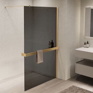 Душевая перегородка Vincea Walk-In VSW-1HR900CGG, 900*2000, матовый золотой, стекло тонированное