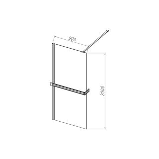 Душевая перегородка Vincea Walk-In HR VSW-4HR900CL профиль хром стекло прозрачное